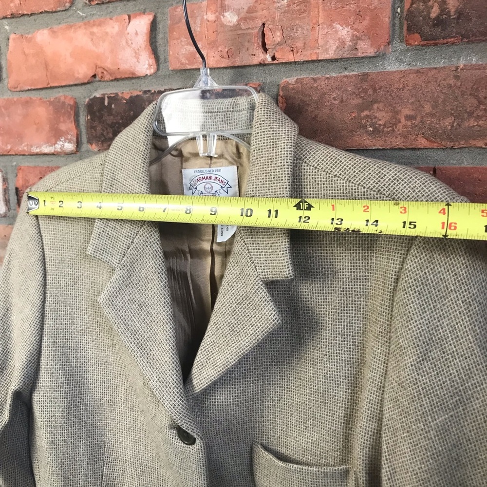 Giorgio Armani Jeans Y2K Wool Blazer Jacket Boxy Single Breast Lined Sport Coat - Picture 13 of 15